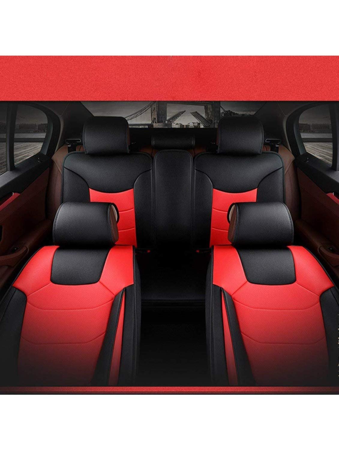 Pegasus PremiumPremium PU Leather Car Seat Cover Red-Black for Volkswagen Polo - Image 2