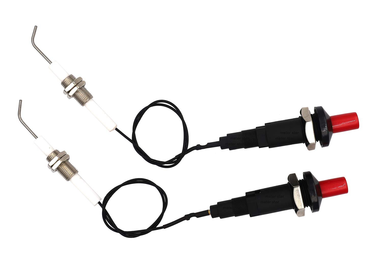 Push Button Piezo Igniter with Threaded Universal Ceramic Electrode Ignition Spark Plug Wire 0.3 Meter Electronic Device Set of 2 - Image 2