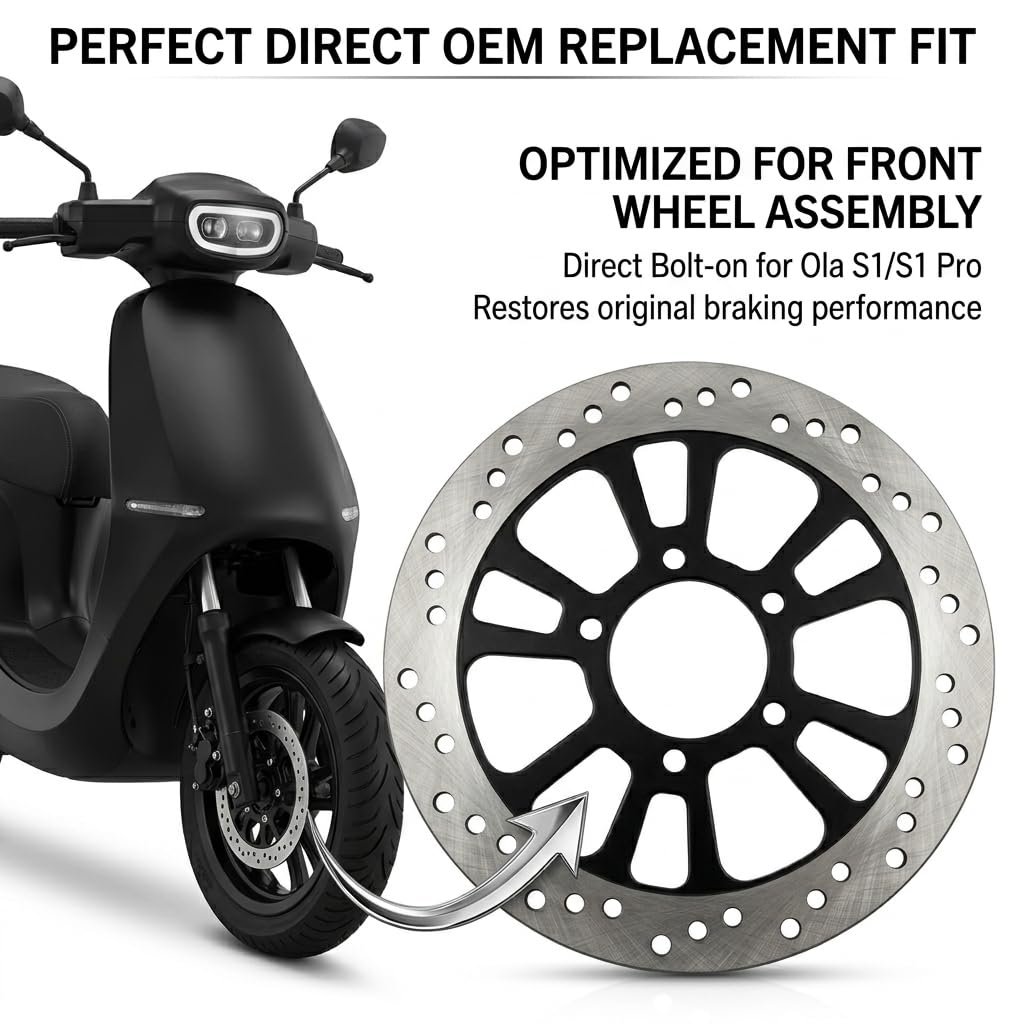 Premium Front Brake Disc Plate OLA | High-Carbon Stainless Steel Rotor | Compatible with Ola S1 & S1 Pro (Gen 1 & Gen 2) | Front Wheel Position | 220mm - Image 4