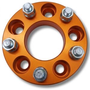 Kangaroo Wheel Spacer, Aluminium Alloy, 25mm, for Thar Black, Red, Orange, with Studs and Nuts (Set for 4 nos)