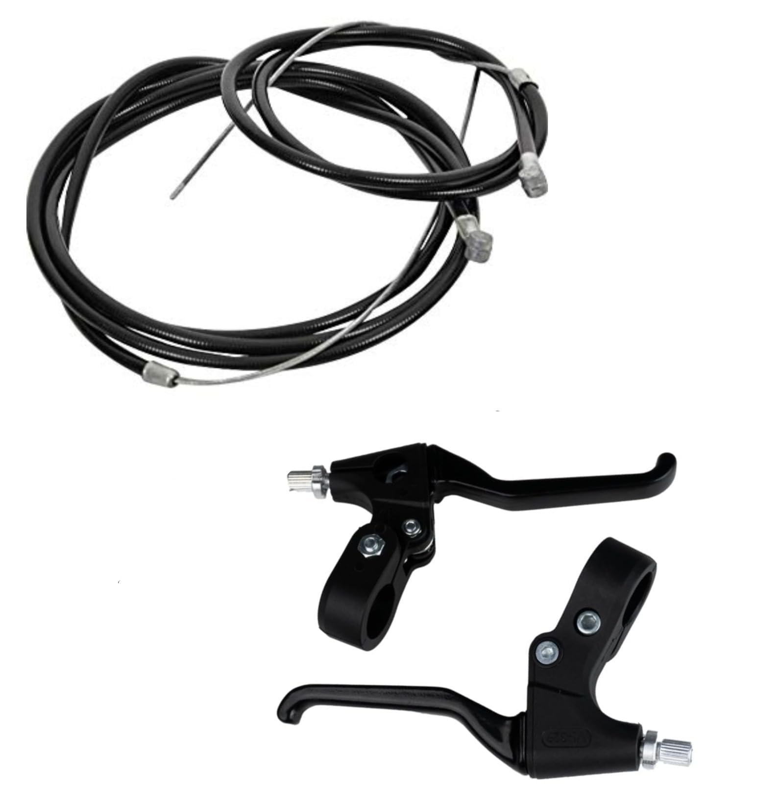Complete Bicycle Brake Kit, Black and Silver, 2 Disc Calipers, 2 Brake Plates, 2 Brake Levers, Mounting Hardware - Image 4