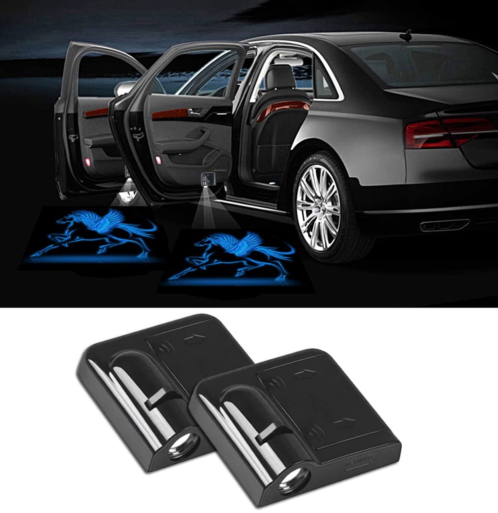 2 Pcs Led Car Door Welcome Light for Blue Horse Logo Symbol Projector Lights Ghost Shadow Light