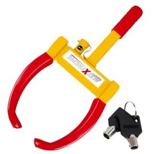CQ6994B Heavy Duty Anti Theft Wheel Lock Clamp Anti-Theft Towing Parking Boot Tire Claw Adjustable for Auto Car Truck with Two Keys