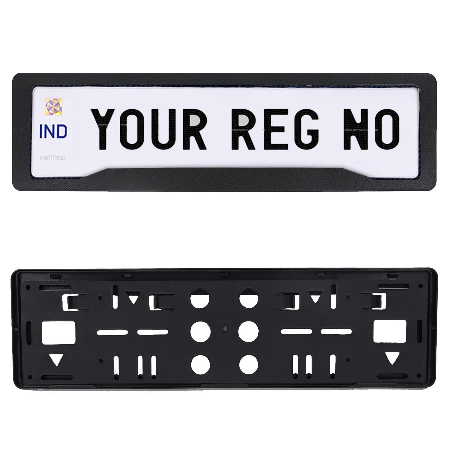 ® Black Car Number Plate Frames (Front and Rear), Brick Design Car Registration Plate Holders for All Cars, Car Licence Plate Covers, Universal Fit, Standard Size 51.5 x 14.5 cm - Image 3