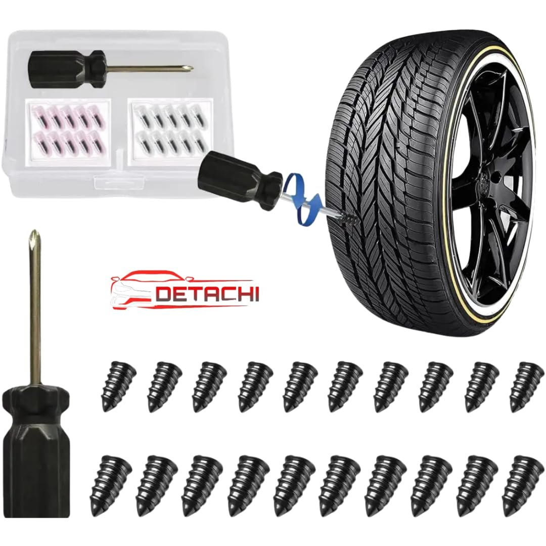 20 Pc's (10Pcs Small & 10Pcs Big Screw) Car Tire Repair Nails, Tyre Repair Rubber Capsule Kit, Self-Service Tire Repair Screws Nail, Quick Puncture Repair Tools for Car, Motorcycle, ATV, Truck - Image 10