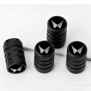 Premium Black Metal Car Tyre Valve Cap Air Cap Car Tyre Valve Stem Cap Air Covers with Logo (New-Mahindra)