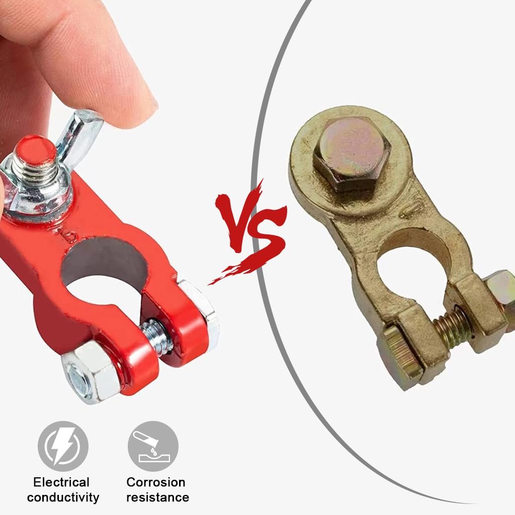 Car Battery Terminal Connectors Universal Fit Heavy-Duty Clamp Set - Image 4