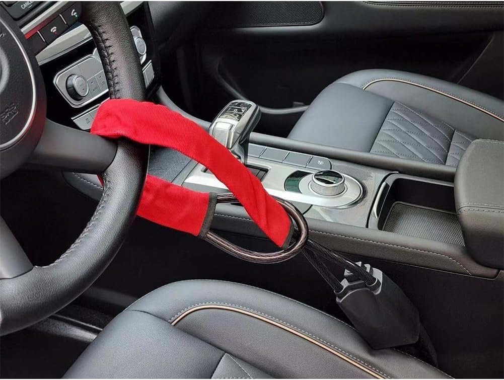 Steering Wheel Lock Anti-Theft Device The Club Steering Wheel Lock for Cars Trucks Anti Theft Car Device Car Security Anti Theft Car Steering Wheel Lock Seat Belt Lock - Image 2