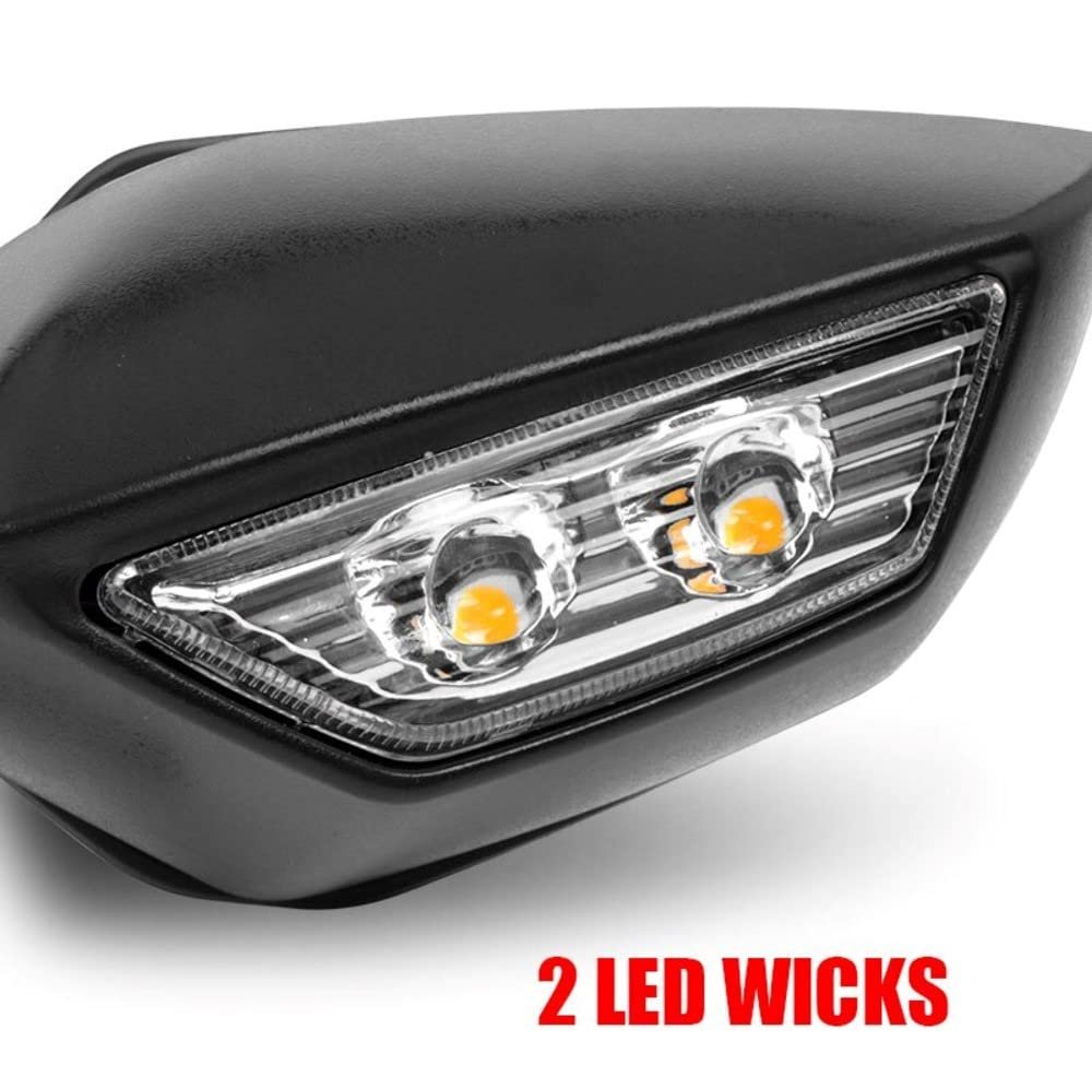 Rear View Side Mirror With Turn Signal LED Indicators Motorcycle Side Rearview Mirrors Adjustable Compatible With R15-V3-V4 Kawasaki Ninja Bike | Front | Set of 2 - Image 2