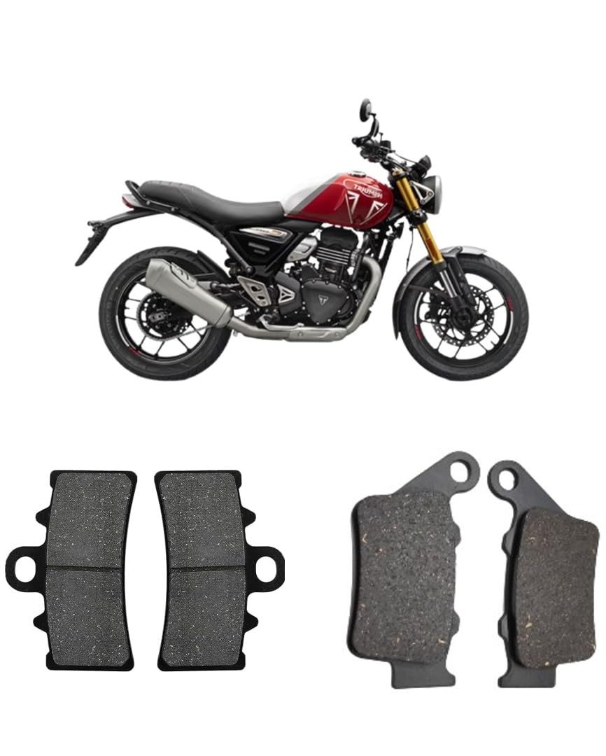 Front and Rear Disc Brake Pads, Compatible with Triumph Speed 400 Motorcycle (TRIUMPH SPEED 400 (COMBO (FRONT+REAR))) (SLDP17+SLDP11)