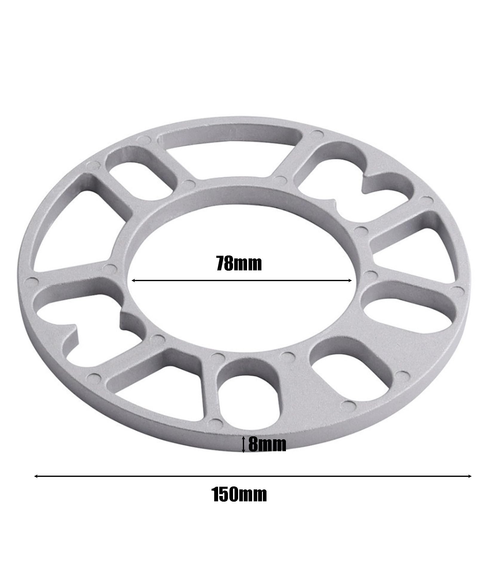 Wheel Spacers for Car, Aluminum Alloy Wheel Spacer, Car Accessories, 8mm Hubcentric Spacer for Car Accessories, Universal Fit for 4 or 5 Lug Wheels, Enhances Stability and Clearance - Image 2