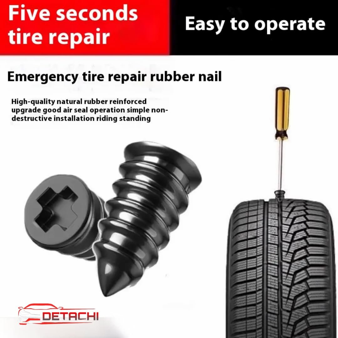 20 Pc's (10Pcs Small & 10Pcs Big Screw) Car Tire Repair Nails, Tyre Repair Rubber Capsule Kit, Self-Service Tire Repair Screws Nail, Quick Puncture Repair Tools for Car, Motorcycle, ATV, Truck - Image 9