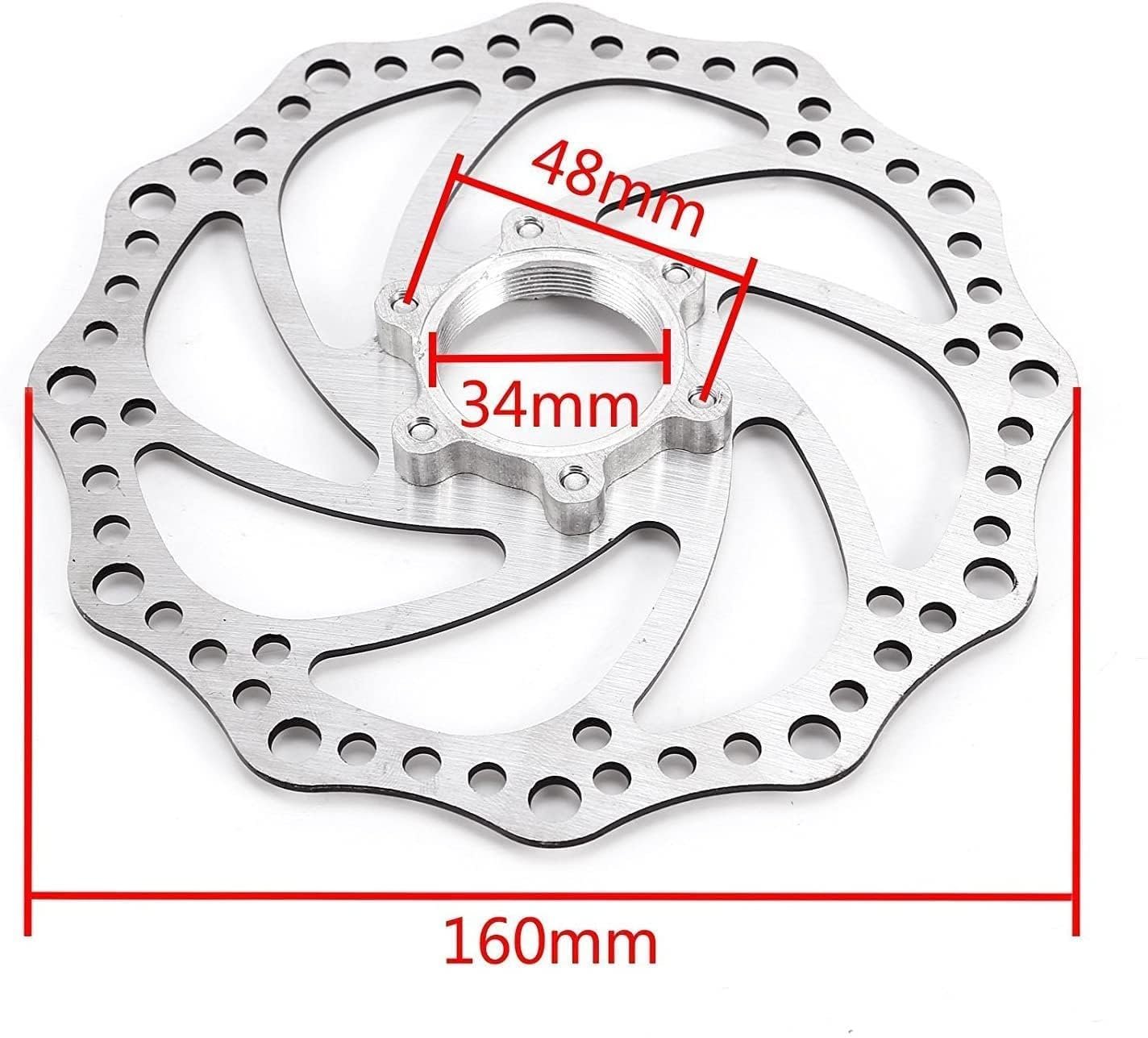 Bicycle Disc Brake Set, Black Metal Caliper with Rotor Plate, Mechanical Brake System for Bikes - Image 3