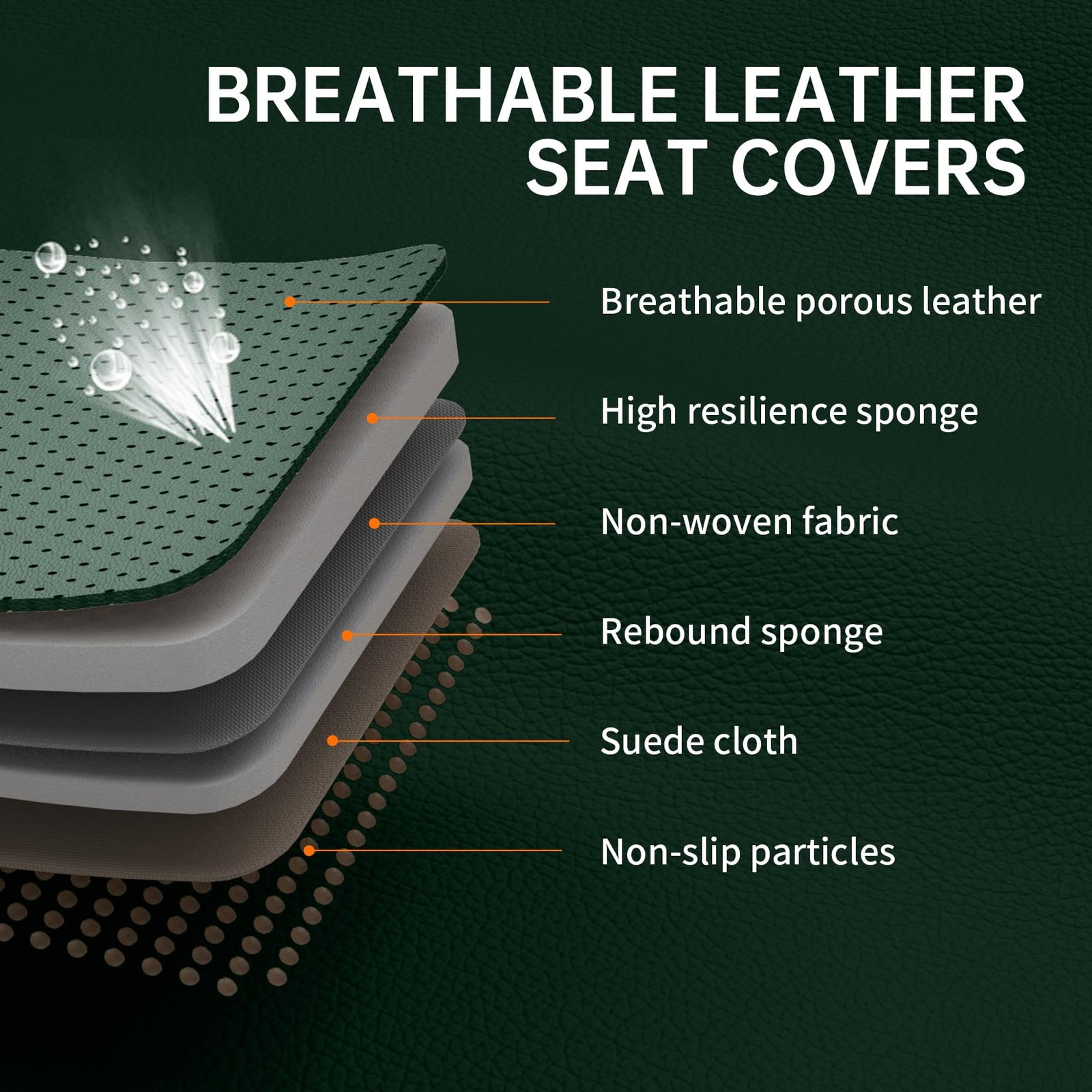 Green Car Seat Covers Full Set Universal 5-Seater Full Coverage - Image 7
