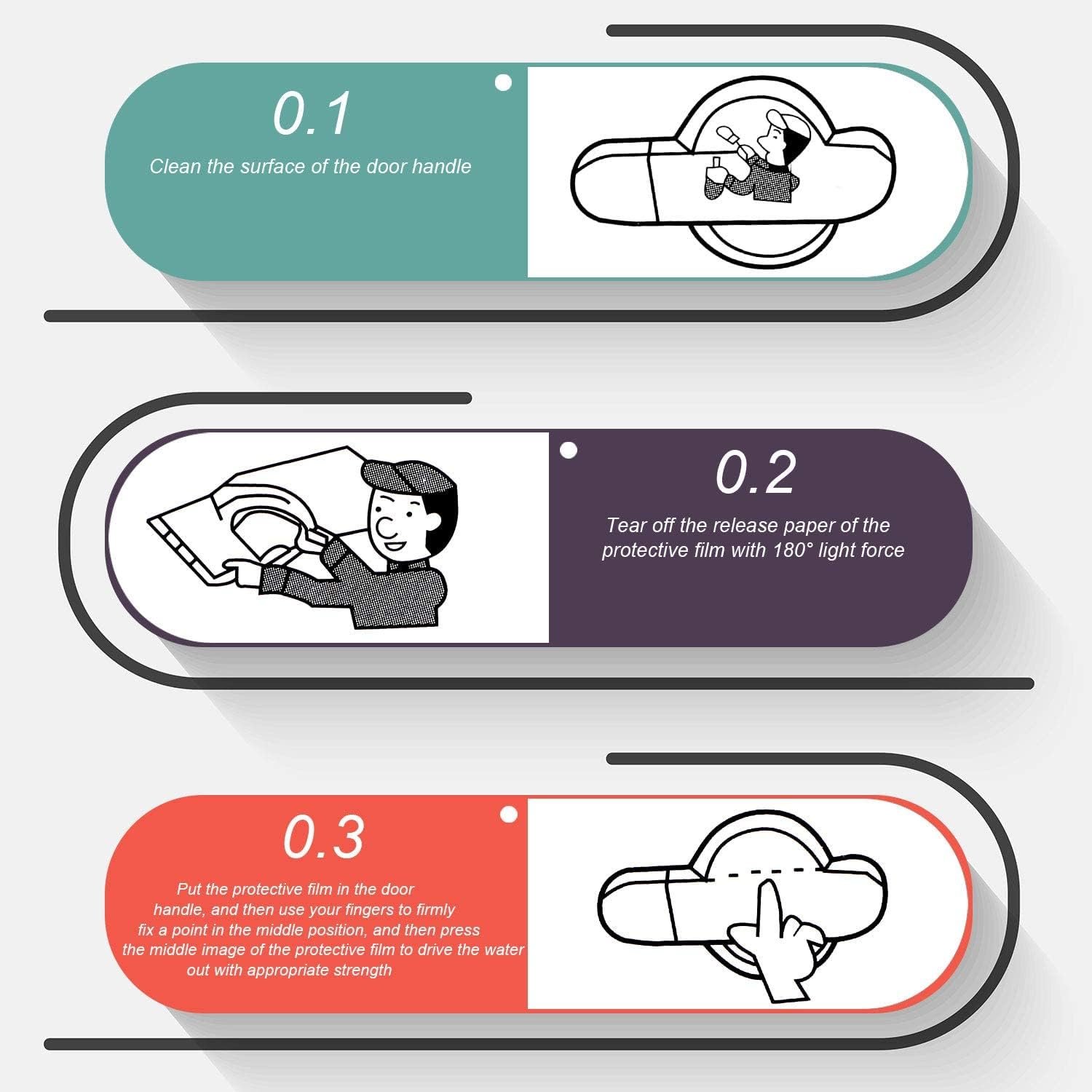 Car Door Handle Protector Transparent Sticker and car Handle Scratch Protector car Door Sticker PU Finger Guard Car Paint Protection Universal Car Door Guard (Pack of 4) - Image 6