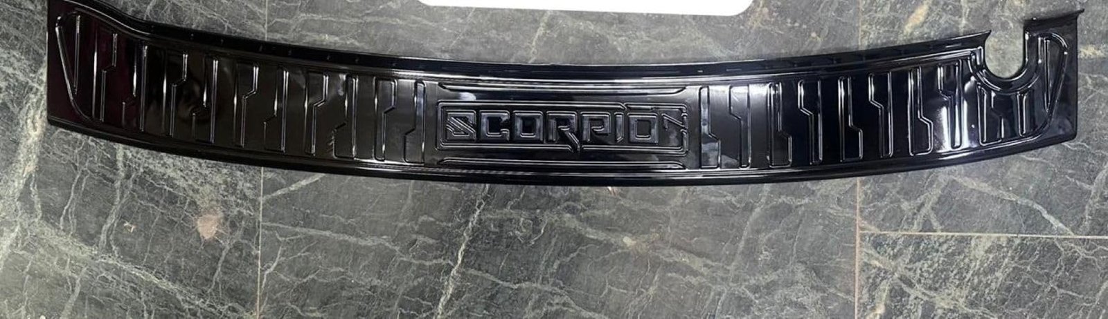 Carmart Rear Bumper Trunk Step Sill Plate Compatible For Scorpio N,made of ABS Black Glossy