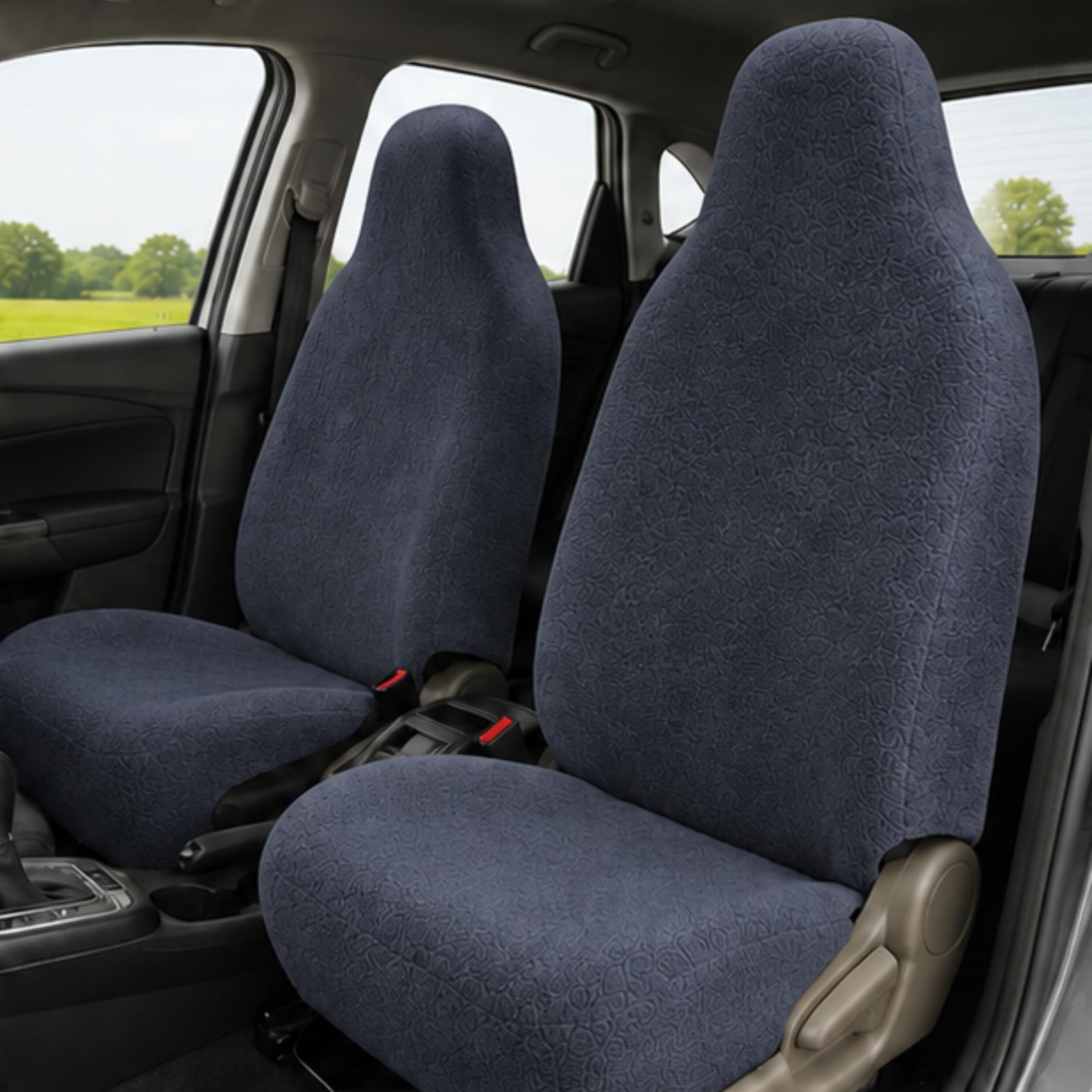 Royal Bharmal Gray i10 Universal Car Towel Seat Cover Set for Front & Rear Seats | 100% Cotton Terry Fabric | Sweat Absorbent Washable Soft Seat Protector | Universal Fit for Most 5 Seater Cars - Image 3