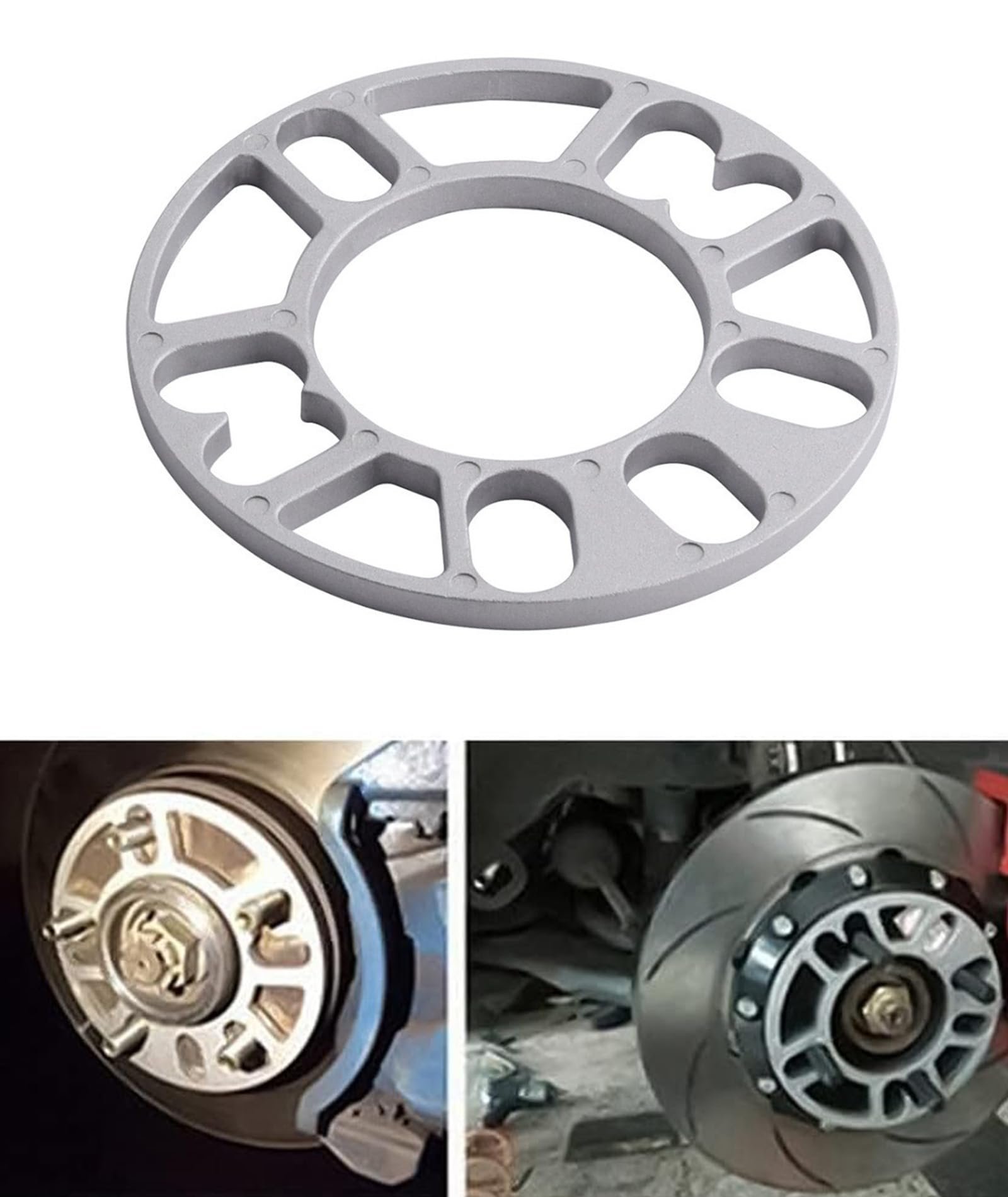 Wheel Spacers for Car, Aluminum Alloy Wheel Spacer, Car Accessories, 8mm Hubcentric Spacer for Car Accessories, Universal Fit for 4 or 5 Lug Wheels, Enhances Stability and Clearance - Image 3