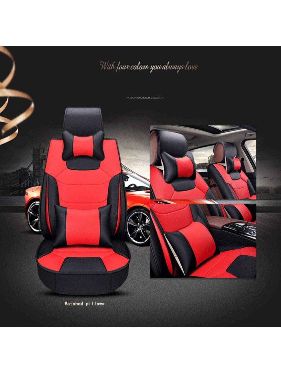 Pegasus PremiumPremium PU Leather Car Seat Cover Red-Black for Volkswagen Polo - Image 3