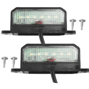 2 x LED Number Plate Lights White 12 V Waterproof Emark Courtesy Light for Trailers Van
