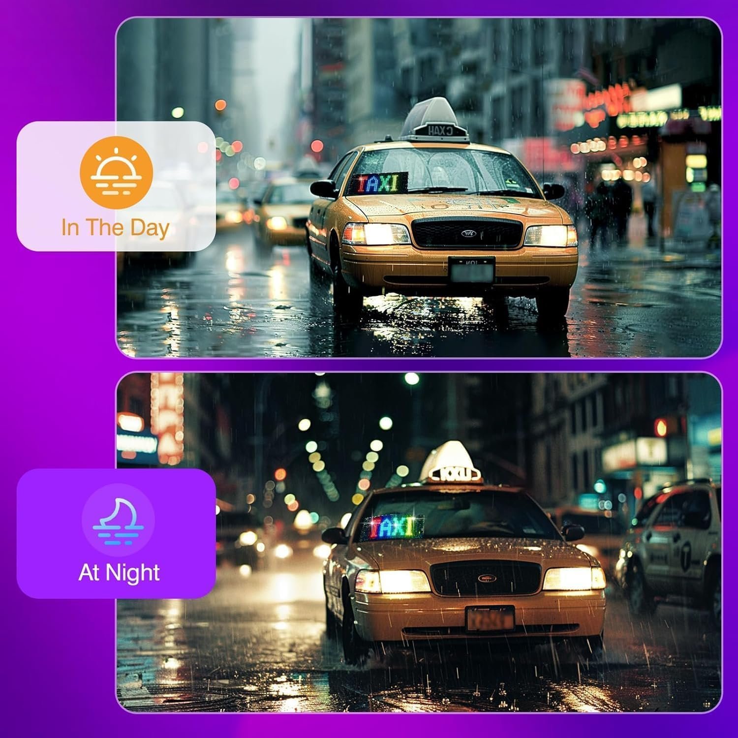 14''x4'' Pre-Made Animations & Customizable Text Led Sticker Car Window, Bluetooth APP Control Scrolling, Custom, Flexible Led Matrix Panel for Car Store Hotel (Size - 35 * 10 cm) (14 x 4 inch) - Image 6