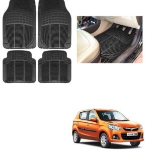 Auto Addict Rubber Mats Car Foot Mats (Black,Set of 4Pcs) Universal for All Cars