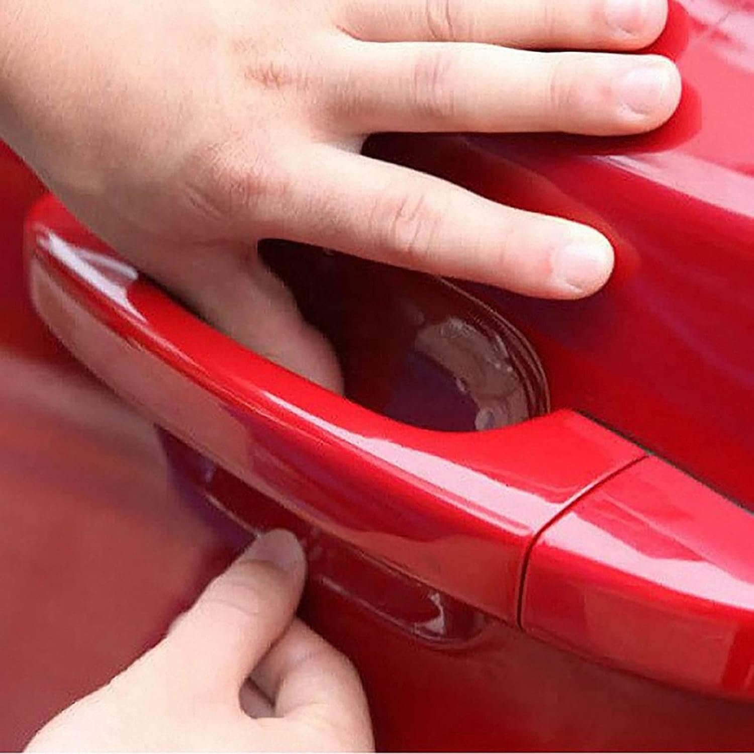 Car Door Handle Protector Transparent Sticker and car Handle Scratch Protector car Door Sticker PU Finger Guard Car Paint Protection Universal Car Door Guard (Pack of 4) - Image 2