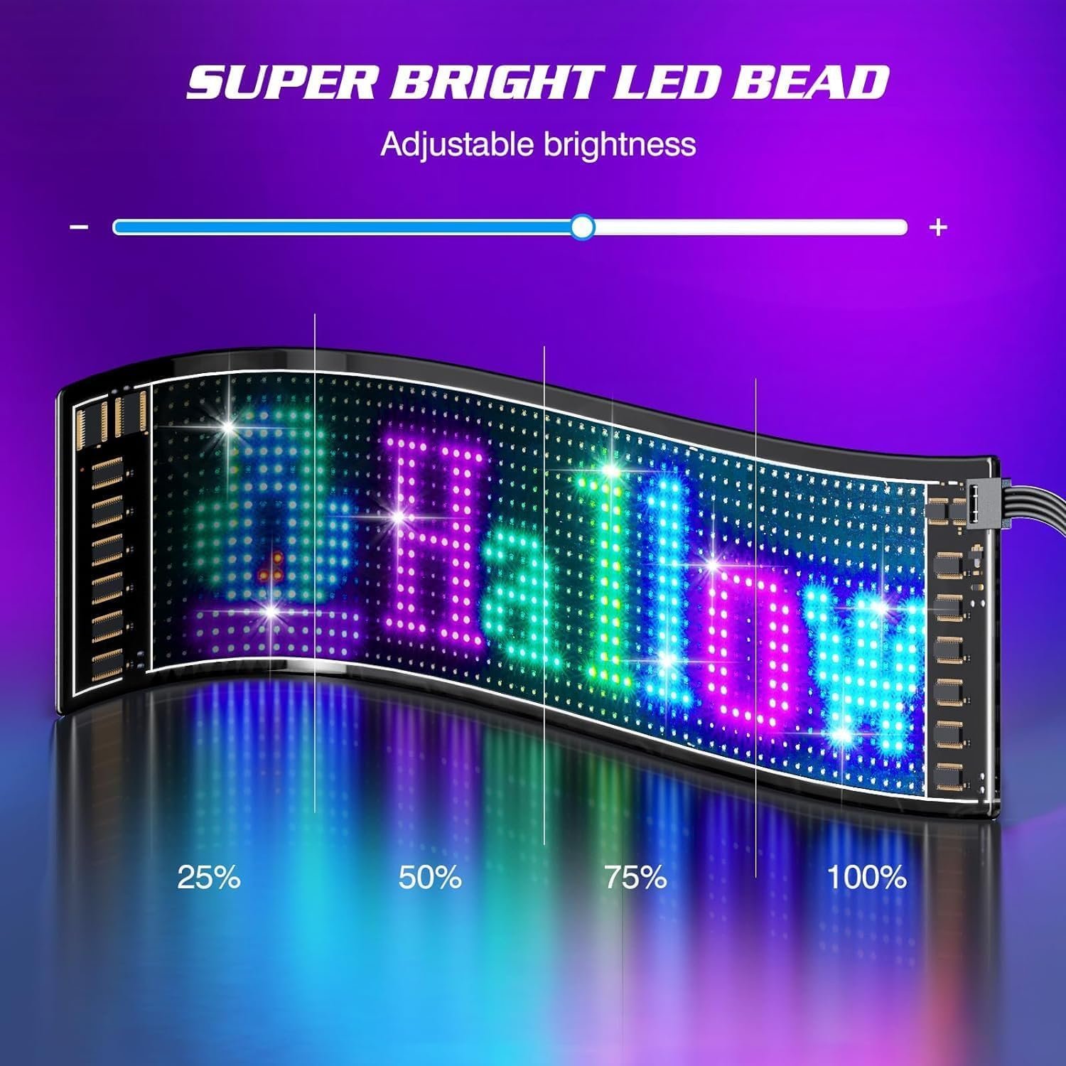 14''x4'' Pre-Made Animations & Customizable Text Led Sticker Car Window, Bluetooth APP Control Scrolling, Custom, Flexible Led Matrix Panel for Car Store Hotel (Size - 35 * 10 cm) (14 x 4 inch) - Image 5