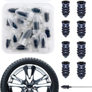 Tire Repair Rubber Nails Set Pack of 10, Self Tapping Vacuum Tyre Repair Screws for Car and Motorcycle, Quick Puncture Repair Tool, Emergency Tubeless Tire Sealing Solution