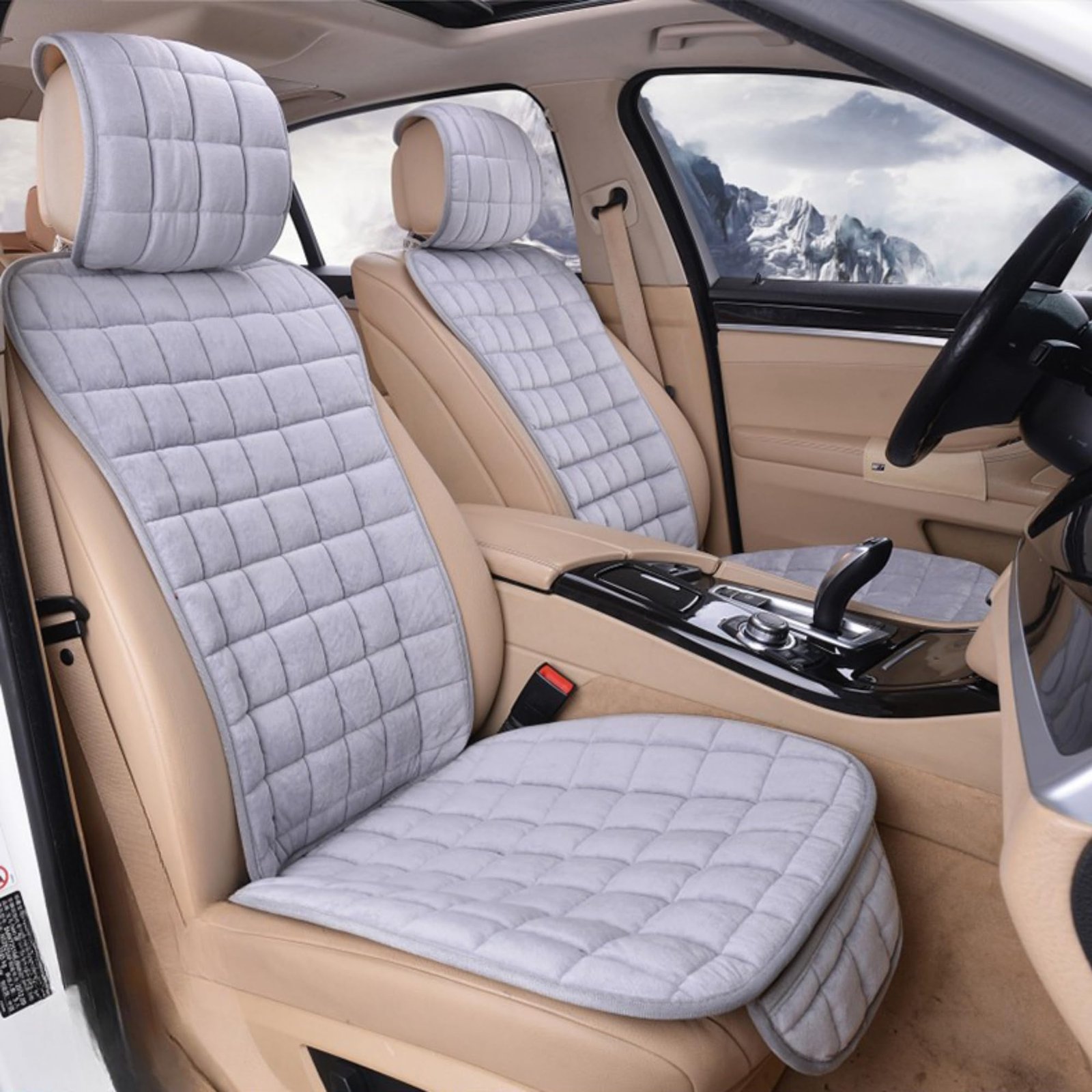 7 Pcs Set Comfortable Ultra-Soft Car Seat Cover, Breathable Flax Fabric Front & Back Seat Car Seat Cover for All Seasons - Universal Fit (7 Pcs Set) - Image 3