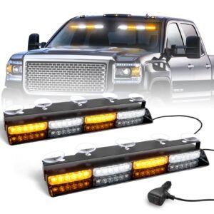 2x16.8 inch Dash Strobe Lights, 48 LED Visor Light Bars