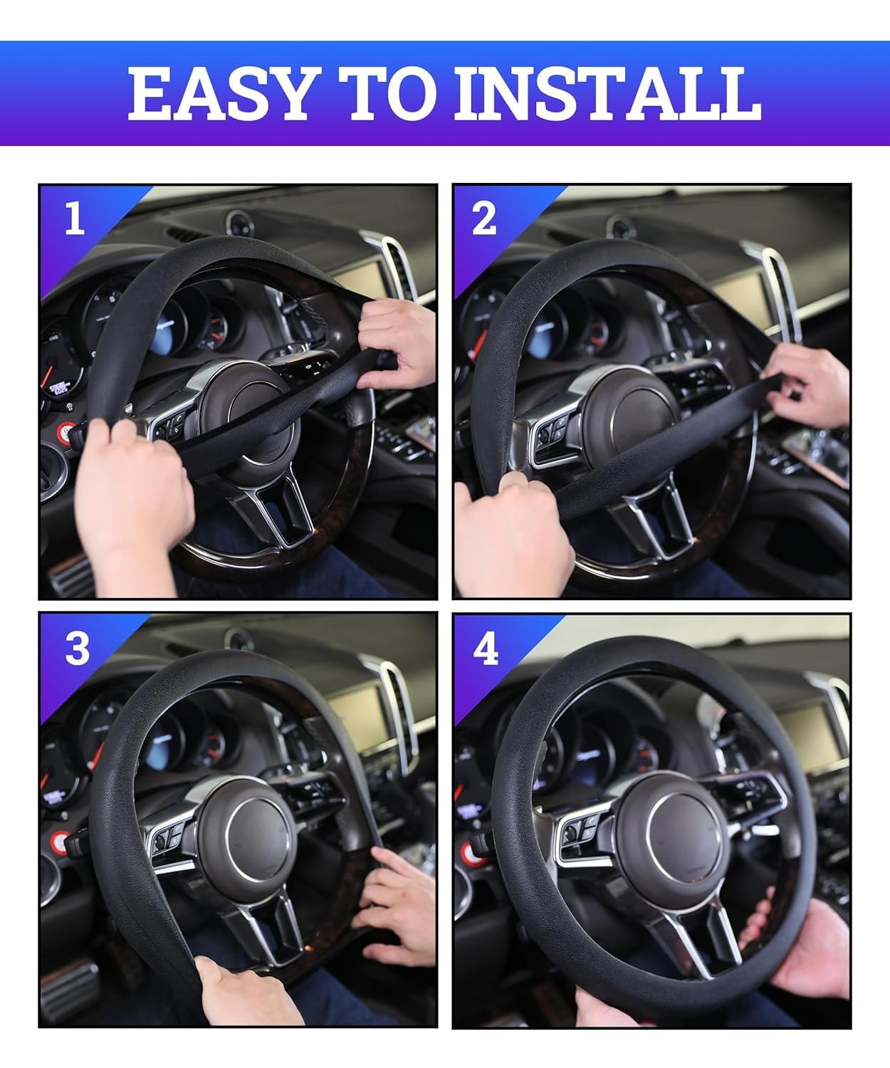 Universal Soft Silicone Steering Wheel Cover | Anti-Slip Breathable Grip | Fits 14-16 Inch Car Steering Wheels | Comfortable Heat & Wear Resistant Wheel Protector for Cars (Multi Colour) - Image 5