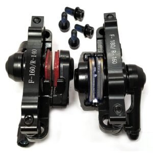 Bicycle Disc Brake Caliper Set, Front and Rear Combo Pack, Black, 2 Piece