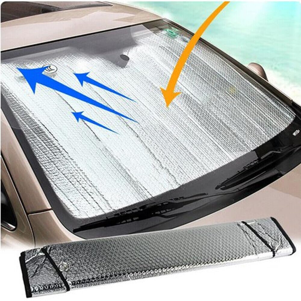 Car Window Foil Curtain Sticky Sun Shade Use for All Cars, Universal Fit Sunshades for Front Window, Rear Window, Silver Color, 1 Piece - Image 4