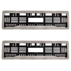 ® Chrome Number Plate Frames (Front and Rear), Chrome Lining Car Registration Plate Holders for All Cars, Car Licence Plate Covers, Universal Fit, Standard Size 51.5 x 14.5 cm