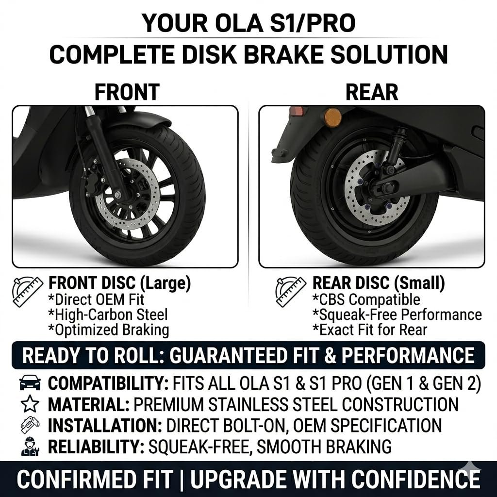 Rear Brake Disc Plate for Ola S1 & S1 Pro (Gen 1 & Gen 2) | 180mm High-Carbon Stainless Steel | 5-Bolt Star Pattern | OEM-Spec Replacement | Squeak-Free Performance - Image 5
