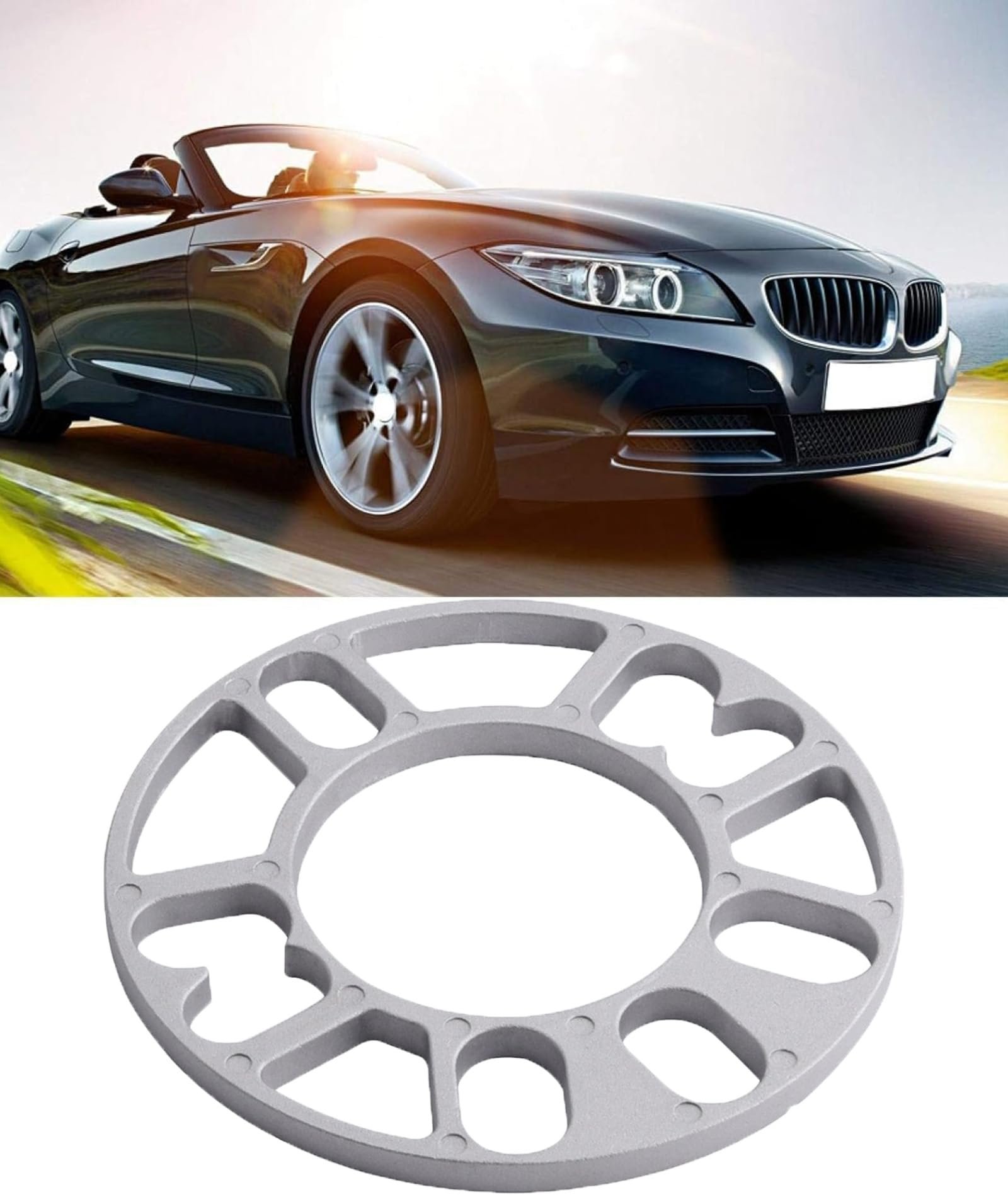 Wheel Spacers for Car, Aluminum Alloy Wheel Spacer, Car Accessories, 8mm Hubcentric Spacer for Car Accessories, Universal Fit for 4 or 5 Lug Wheels, Enhances Stability and Clearance - Image 6