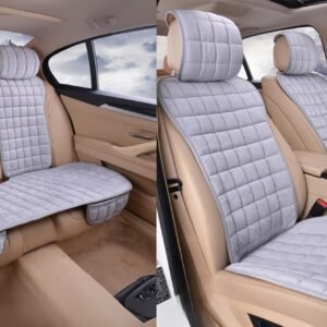 7 Pcs Set Comfortable Ultra-Soft Car Seat Cover, Breathable Flax Fabric Front & Back Seat Car Seat Cover for All Seasons - Universal Fit (7 Pcs Set)