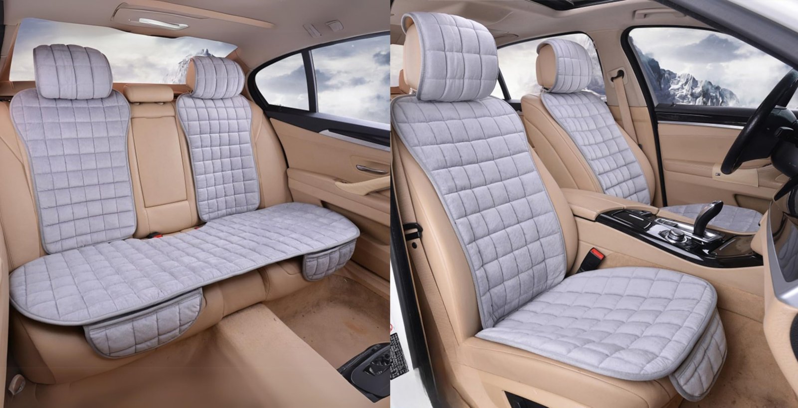 7 Pcs Set Comfortable Ultra-Soft Car Seat Cover, Breathable Flax Fabric Front & Back Seat Car Seat Cover for All Seasons - Universal Fit (7 Pcs Set)