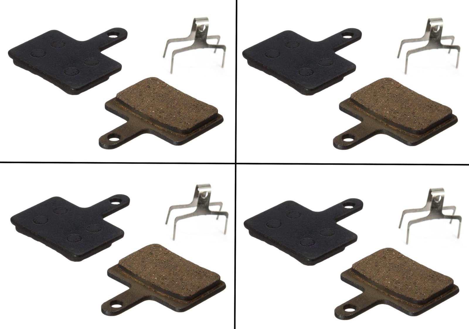 Bicycle Disc Brake Pads, Semi-Metallic, 4 Pairs with Spring Clips, Universal Fit (Set of 4) - Image 3