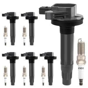 Ignition Coil Pack Iridium Spark Plug Set of 6 UF553 7T4Z-12029-E