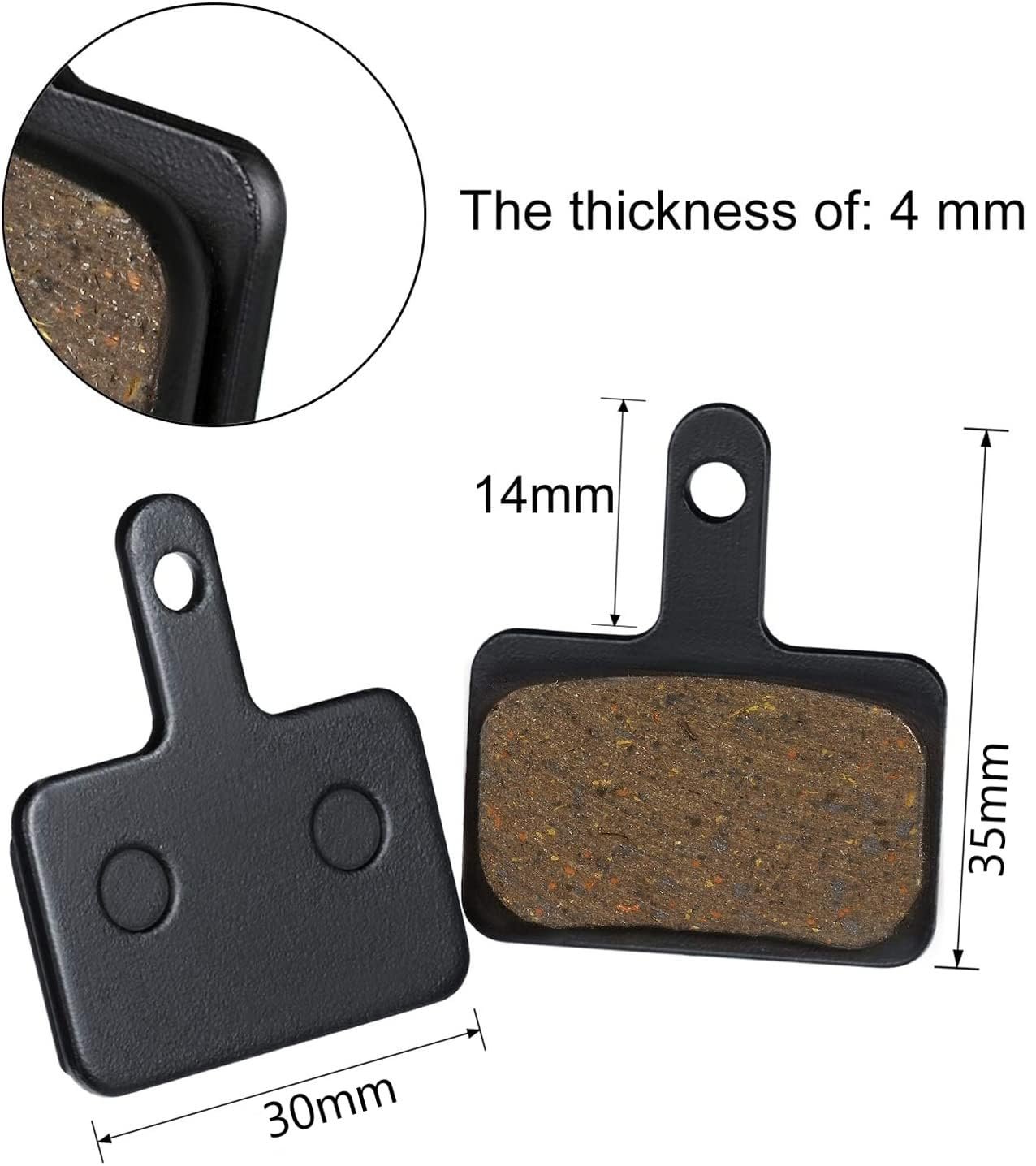 Bicycle Disc Brake Pads, Semi-Metallic, 4 Pairs with Spring Clips, Universal Fit (Set of 4) - Image 2