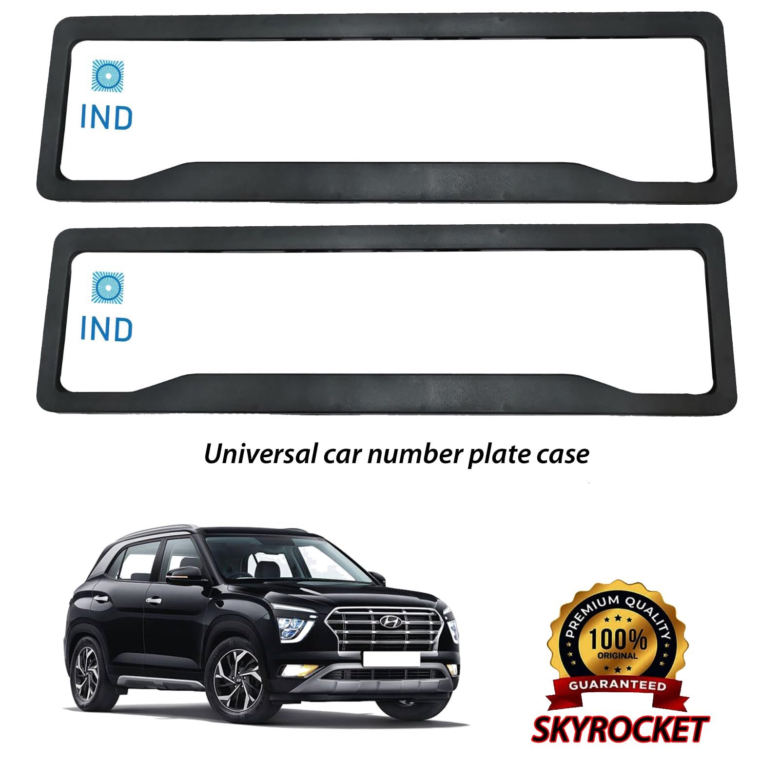 Universal car License Plate Frame, Black Plastic Number Plate Holder, Car Accessory for Universal Vehicles - Image 2