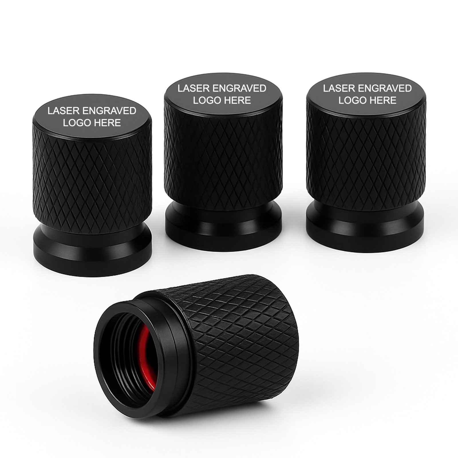 Metal Tyre Valve Caps (Set of 4) | Laser Engraved | Anti-Leak O-Ring | Stylish Air Stem Covers | Universal Fit | Compatible with VV-Poll, Viiruss, Teignn, GT - Image 2