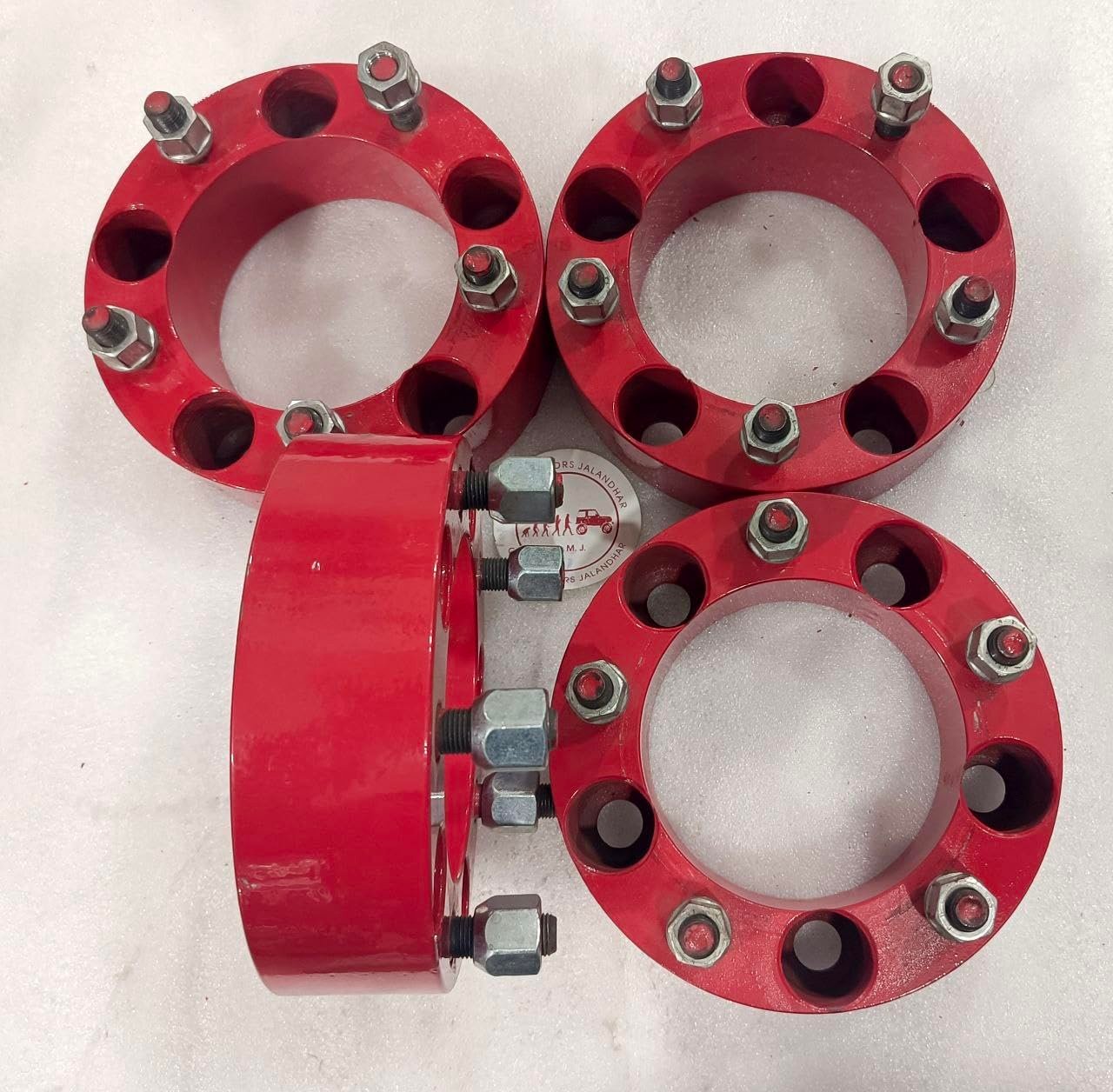 2 Inch CNC Metal Wheel Spacers, Red colour, Set of 4, for Bolero - Image 2