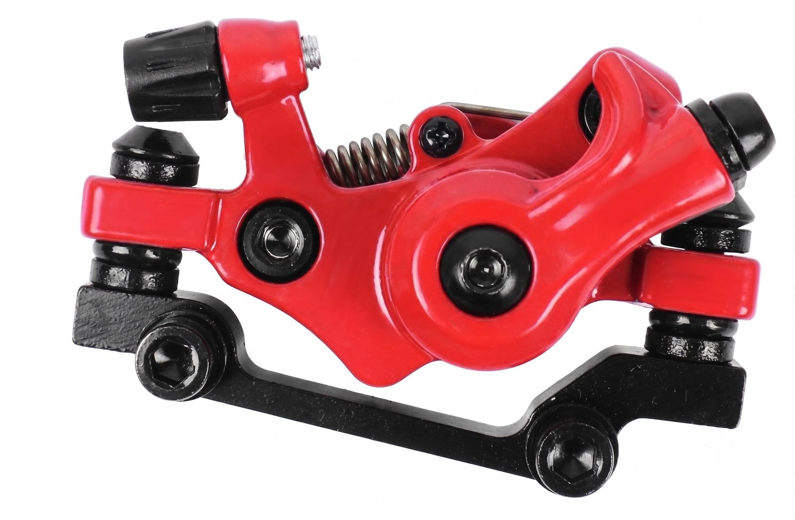 Universal Front & Rear Mechanical Disc Brake Set for Bicycle | Complete Brake Caliper Kit with Semi-Metallic Brake Pads | Compatible with MTB & Geared Cycles | Set of 2 (Red, Disc Calipers with Pads) - Image 3