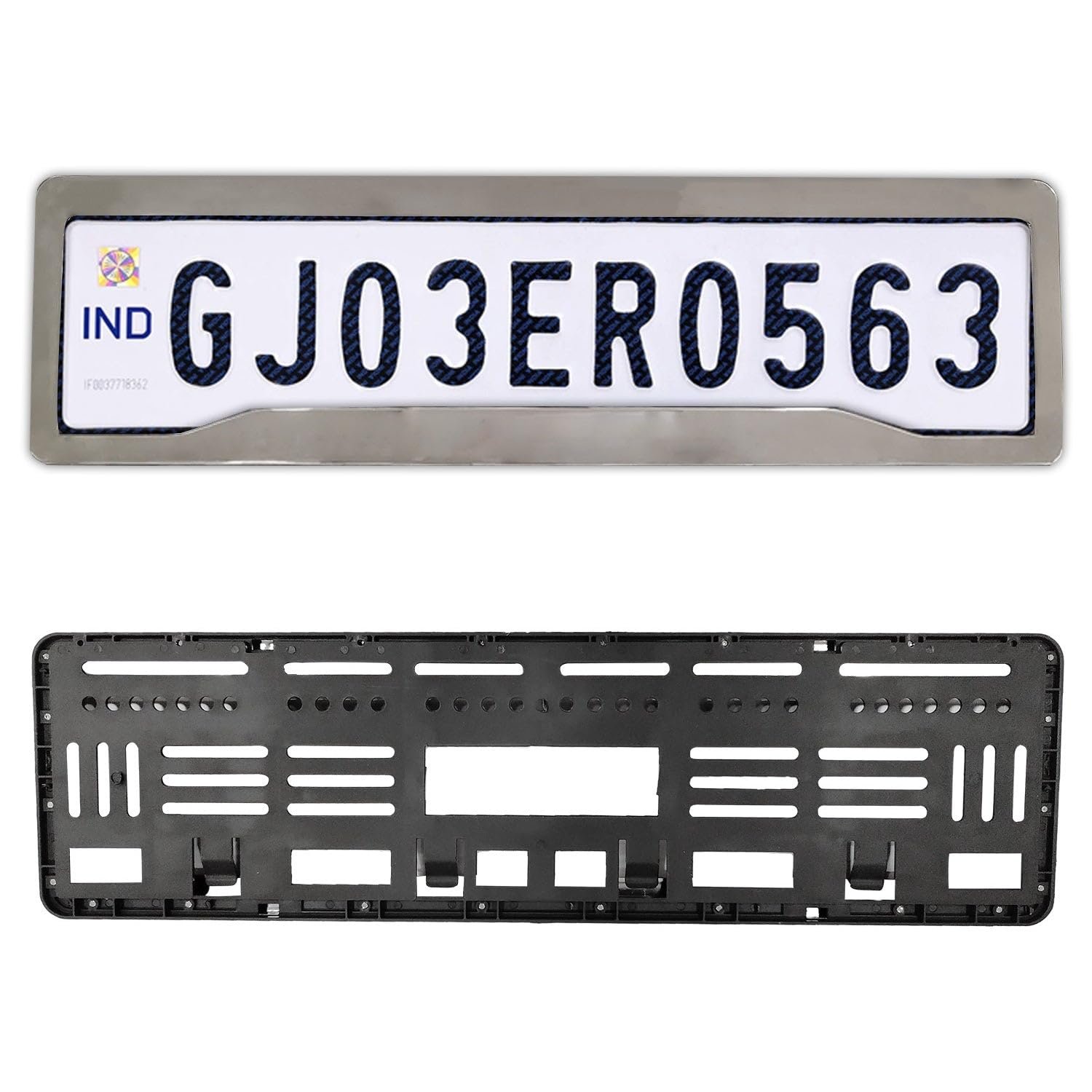® Chrome Number Plate Frames (Front and Rear), Chrome Lining Car Registration Plate Holders for All Cars, Car Licence Plate Covers, Universal Fit, Standard Size 51.5 x 14.5 cm - Image 2