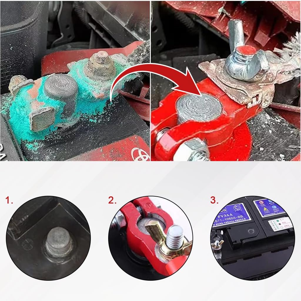 Car Battery Terminal Connectors Universal Fit Heavy-Duty Clamp Set - Image 5