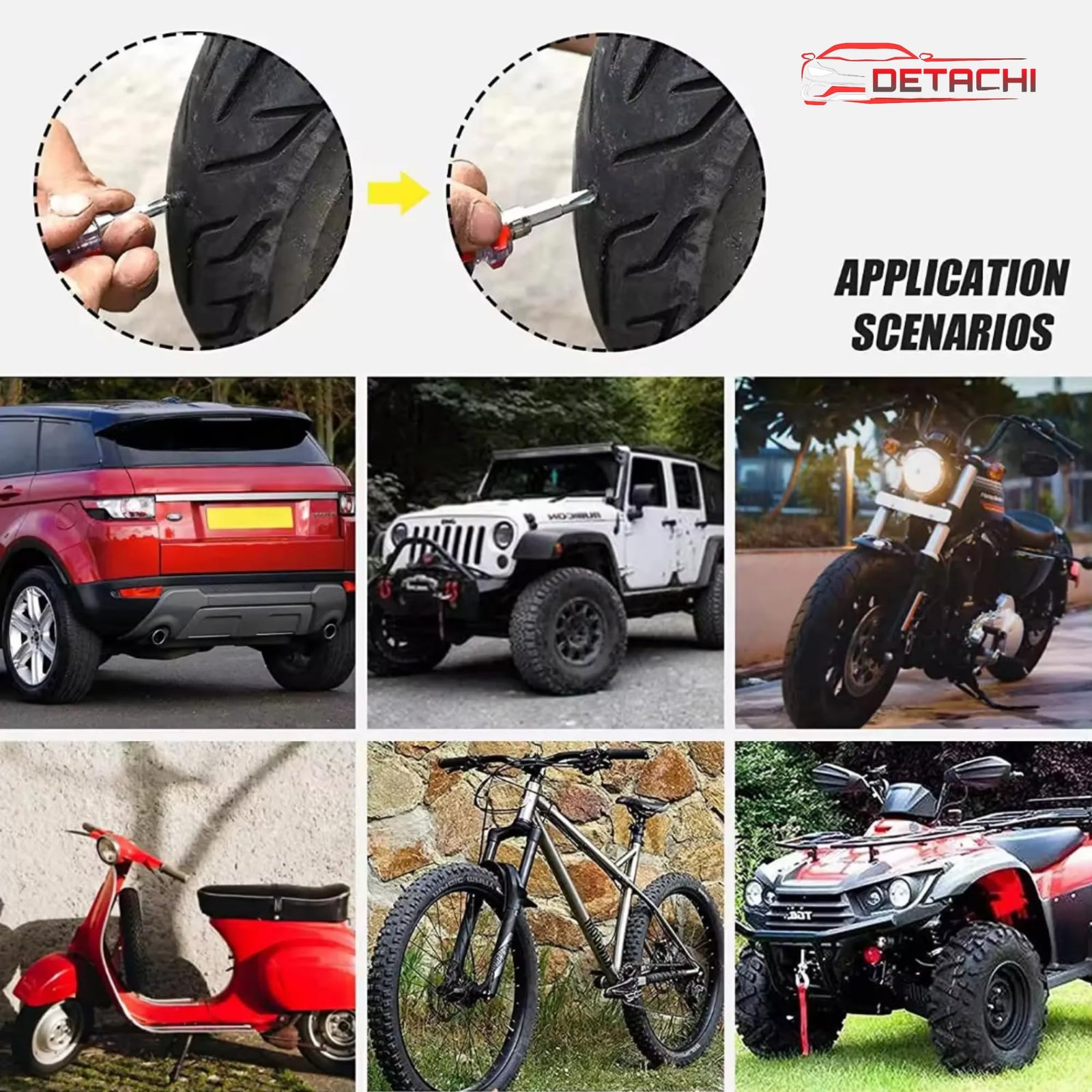 20 Pc's (10Pcs Small & 10Pcs Big Screw) Car Tire Repair Nails, Tyre Repair Rubber Capsule Kit, Self-Service Tire Repair Screws Nail, Quick Puncture Repair Tools for Car, Motorcycle, ATV, Truck - Image 6