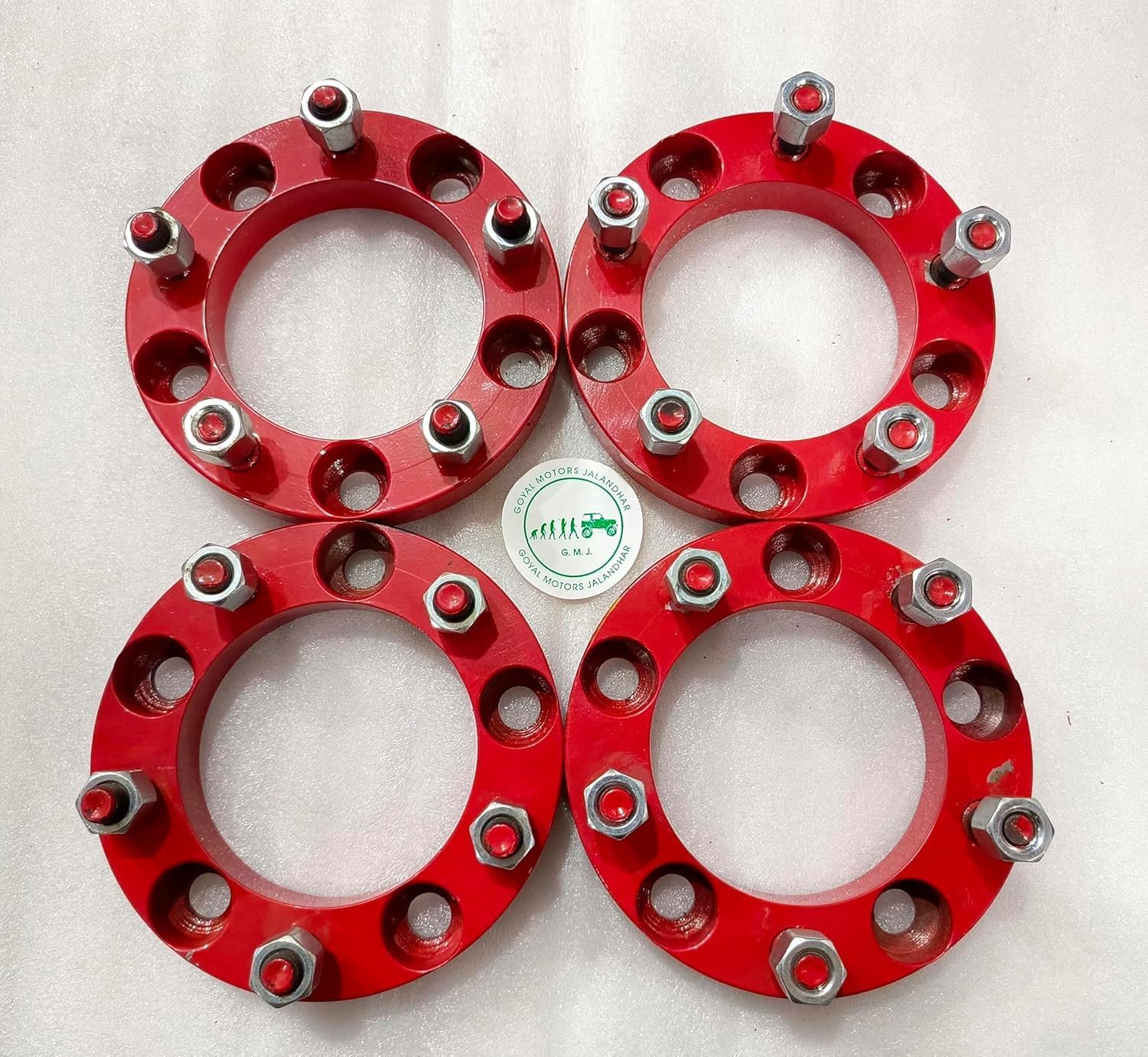 2 Inch CNC Metal Wheel Spacers, Red colour, Set of 4, for Bolero